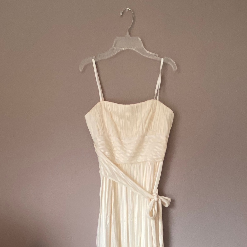 Ivory Formal Dress Silk Vintage Stripe Gatsby
